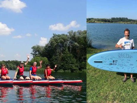 banner schüler auf sups und pascal